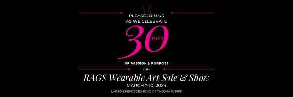 Pink and black image with text stating please join us as we celebrate 30 years of passion and purpose